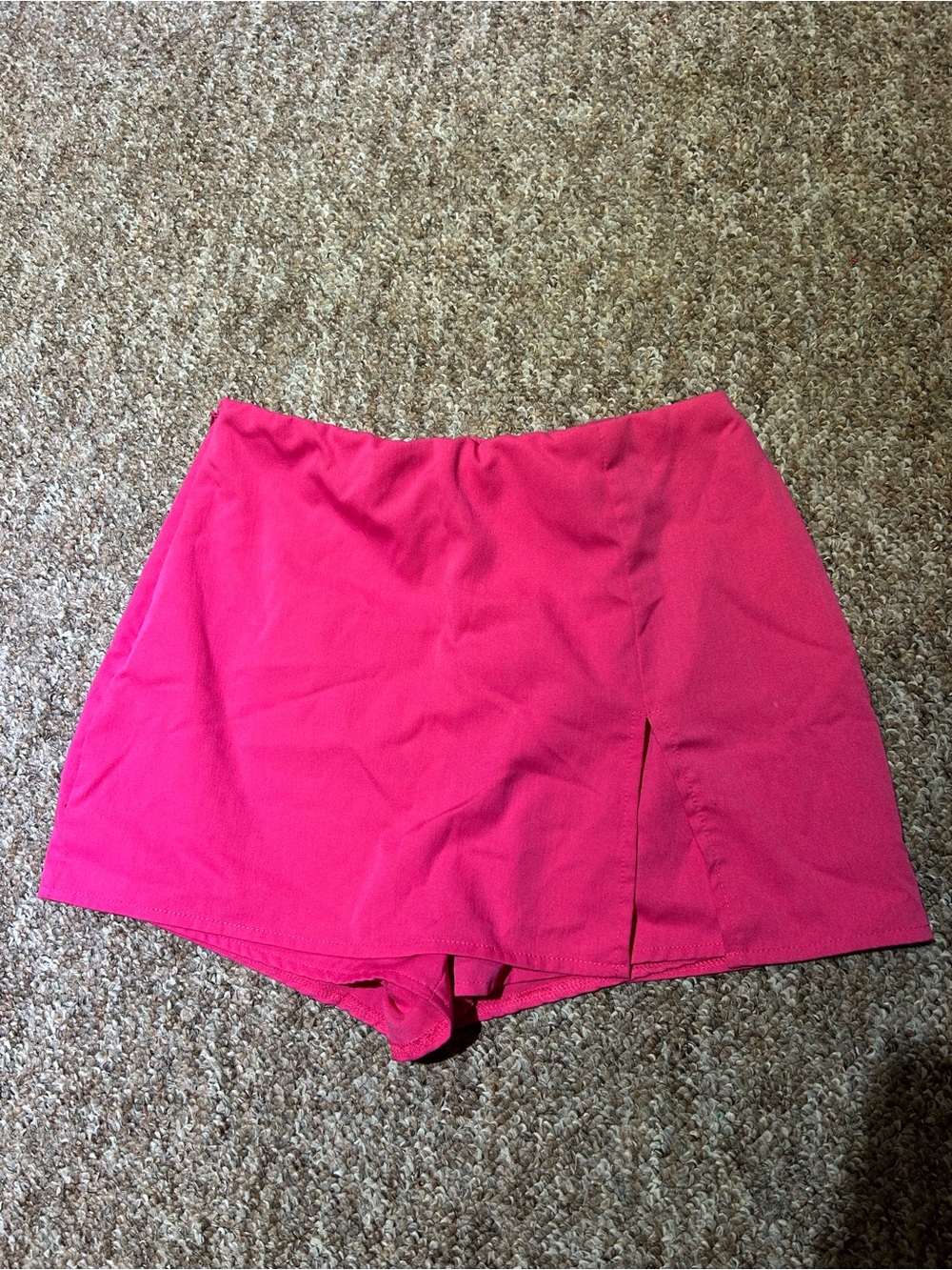 High-Waist Pink Skort with Front Slit